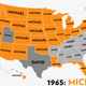Illustration for article titled Map: Six Decades of the Most Popular Names for Boys, State-by-State